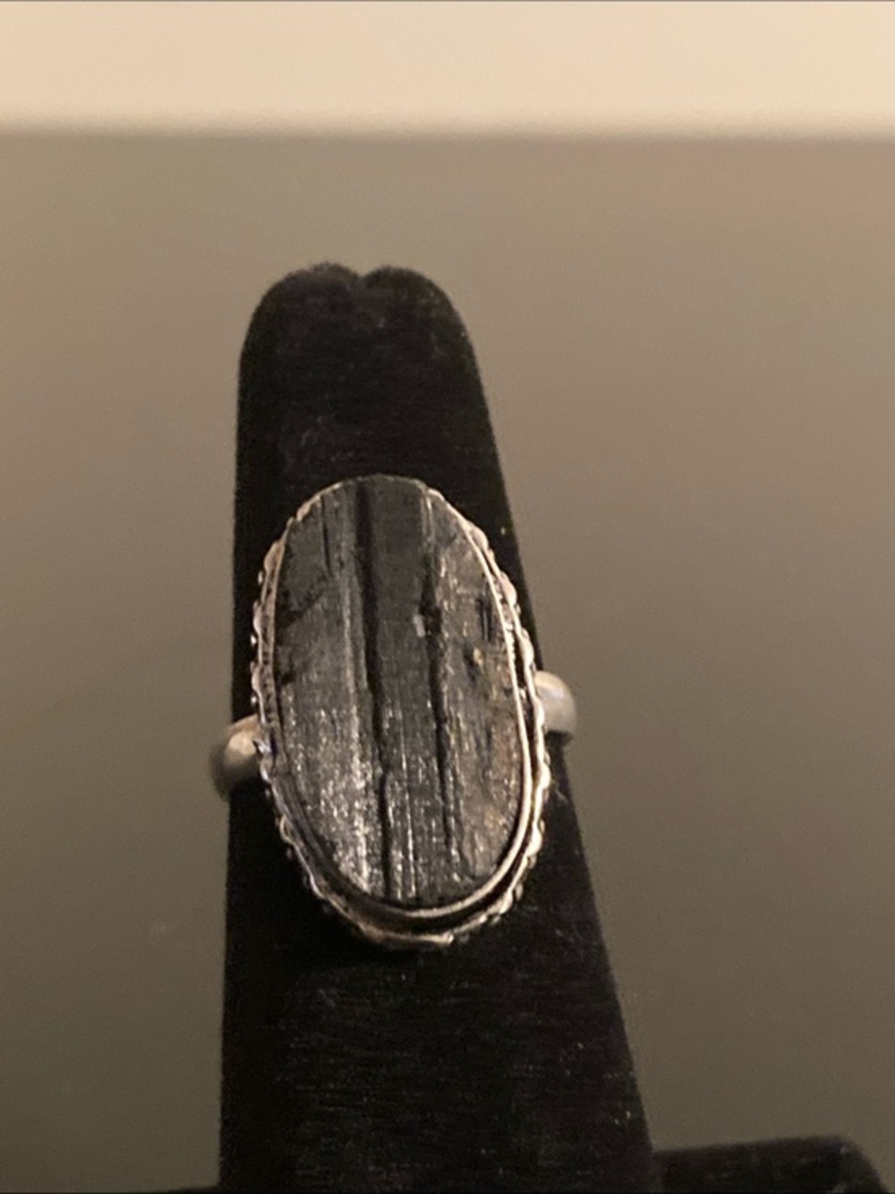 Sterling Silver Black Onyx Oval Statement Ring size 6